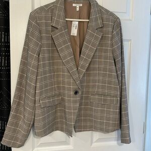Maurices Plaid Blazer in Brown and White